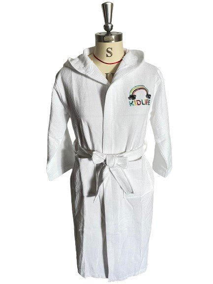 Kid's Hooded Waffle Kimono Spa Robe - KJ3 Essentials